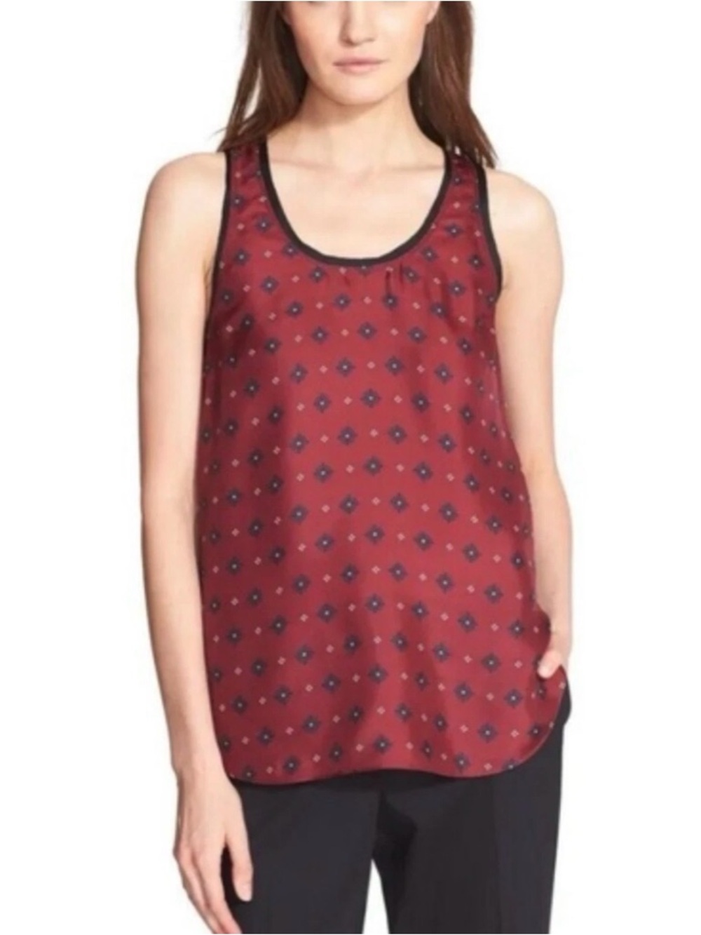 Rag & Bone Teddy Silk Polka Dot Tank Red M | Minimalist Chic